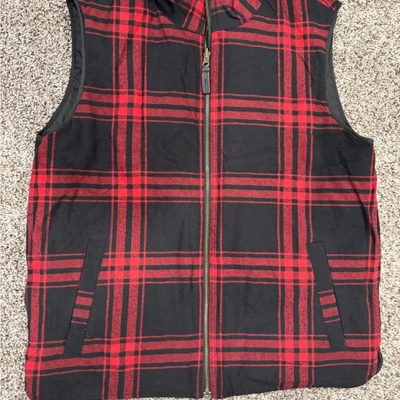 J. Crew Factory Black Quilted Vest with Insulated Design - Reversible - Picture 2 of 2